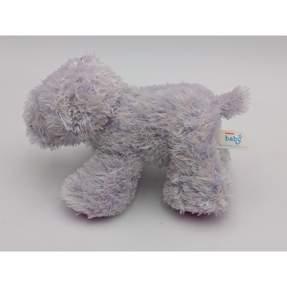 Baby Aurora Purple Hippo Hippopotamus Plush Rattle 4 Inch Satin Feet Stuffed - Picture 3 of 7